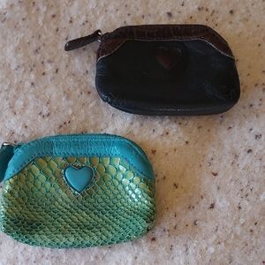 Brighton Black and Teal Heart Accent Coin Purses